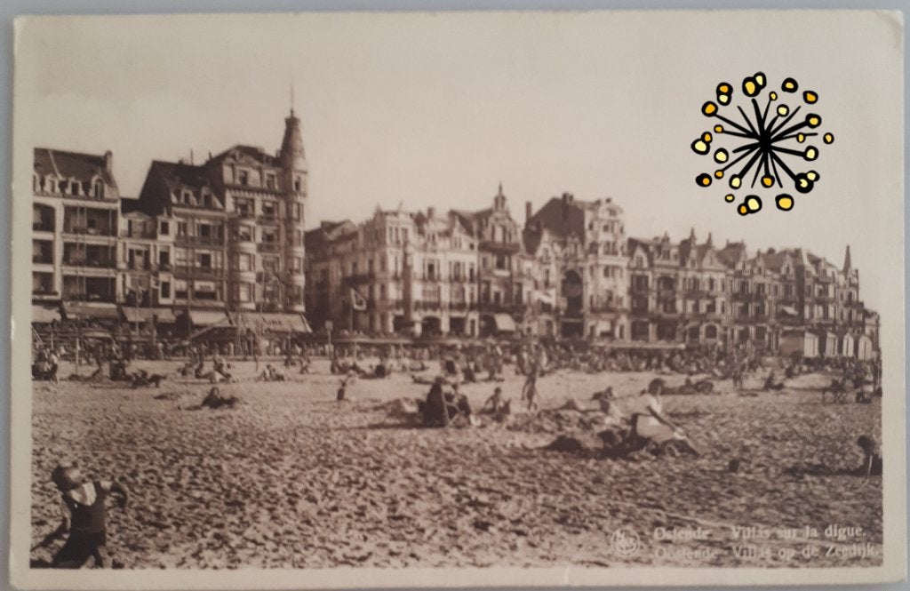 Oude Postkaart OOSTENDE Villa's en Strand +- 1935 Ref.E63, Ophalen of Verzenden, 1920 tot 1940, Ongelopen, West-Vlaanderen