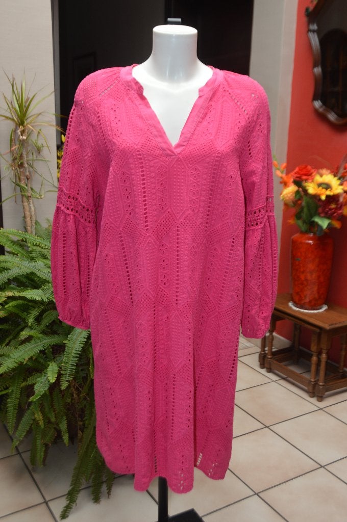 Robe droite d'été rose fuchsia "Signe nature"T42 comme NEUVE, Taille 42/44 (L), Enlèvement ou Envoi, Rose, Comme neuf
