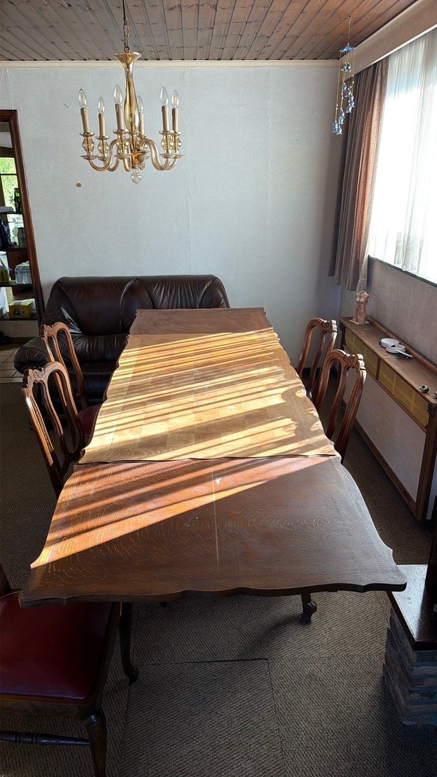Gratis! Eettafel met 6 stoelen, Ophalen, Gebruikt, Antiek