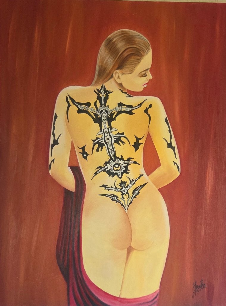 Schilderij op doek, Antiquités & Art, Enlèvement ou Envoi, Autres techniques, Autre sujet, Textile