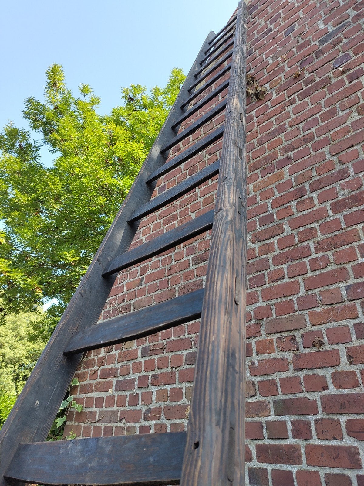 Oude houten ladder, Doe-het-zelf en Bouw, Ladders en Trappen, Ophalen, Gebruikt, Ladder