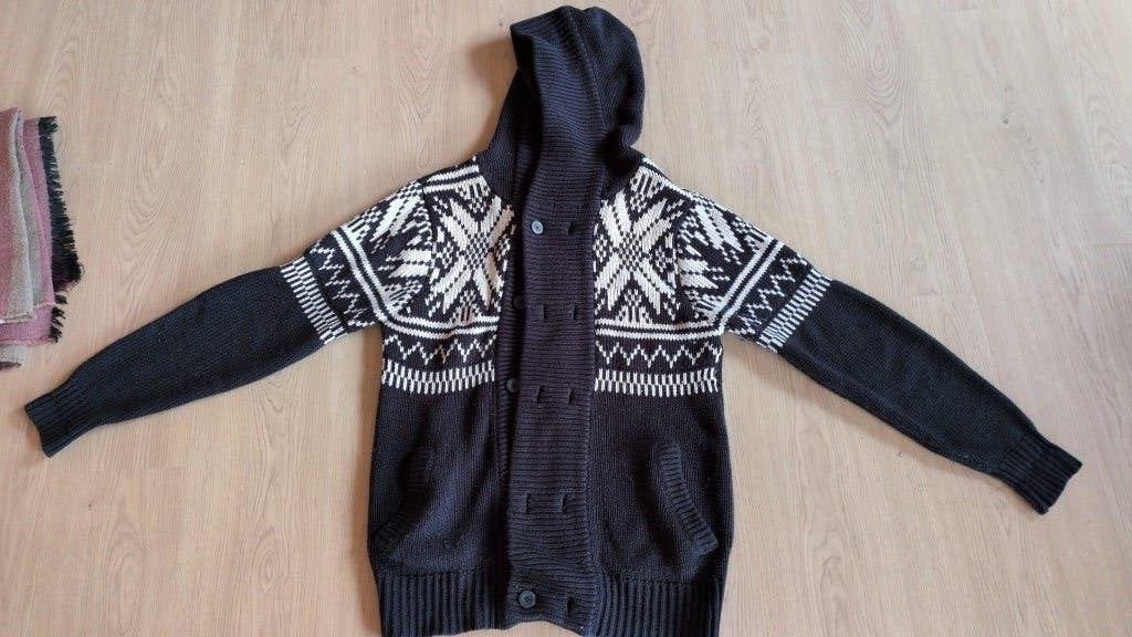 Marine trui met wit van 98-86; M - 8€, Ophalen of Verzenden, Gedragen, Maat 48/50 (M), Blauw