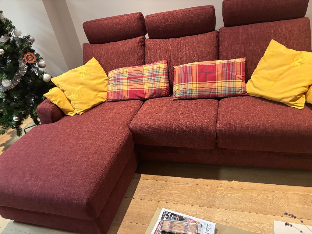 Canapé NEUF bordeaux Poltron e Sofa, Huis en Inrichting, Zetels | Zetels, Ophalen, 125 tot 150 cm, Hoekbank, Nieuw