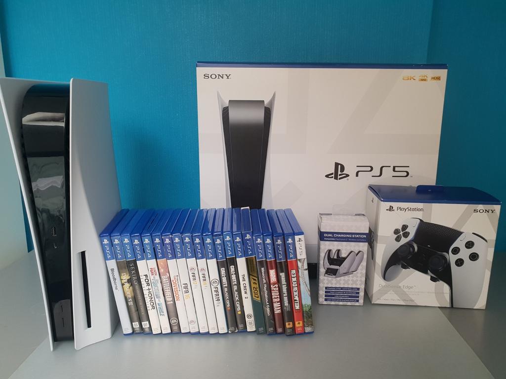 Modèle Playstation 5 Disc + Dualsense Edge + jeux, Enlèvement ou Envoi, Playstation 5