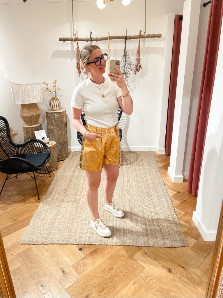 Short Orange Métallisé See U Soon taille 38., Vêtements | Femmes, Jupes, Neuf, Taille 38/40 (M), Enlèvement ou Envoi, Au-dessus du genou