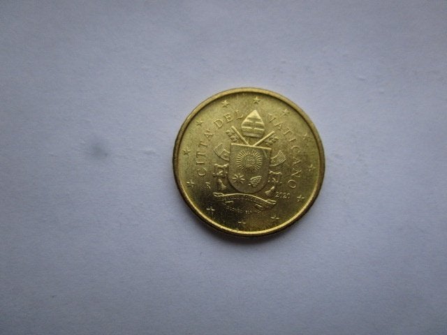 Pièce officielle de 50 cents du Vatican 2020 avec blason, Enlèvement ou Envoi, Vatican, 50 centimes, Monnaie en vrac
