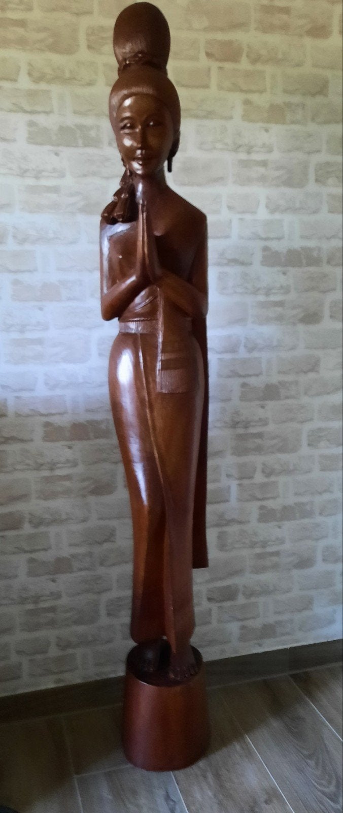 Oosters beeld, Antiek en Kunst, Bruin, 153 cm, Beeld, Ophalen