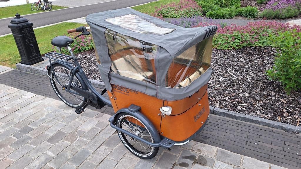 Babboe curve elektrische bakfiets veel accessoires, Ophalen, 4 kinderen of meer, Gebruikt, Huif