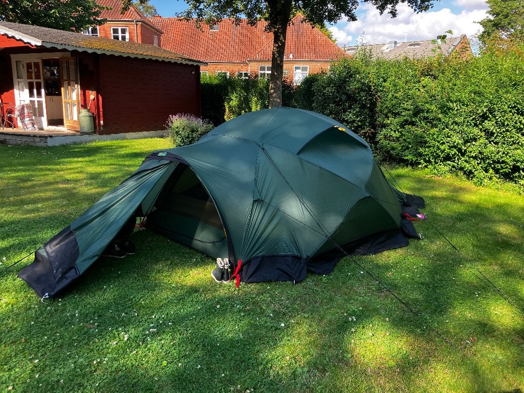 Handige trekking- tent voor 3 personen - Lowland, Caravans en Kamperen, Tenten, Ophalen of Verzenden, Gebruikt, Tot en met 3