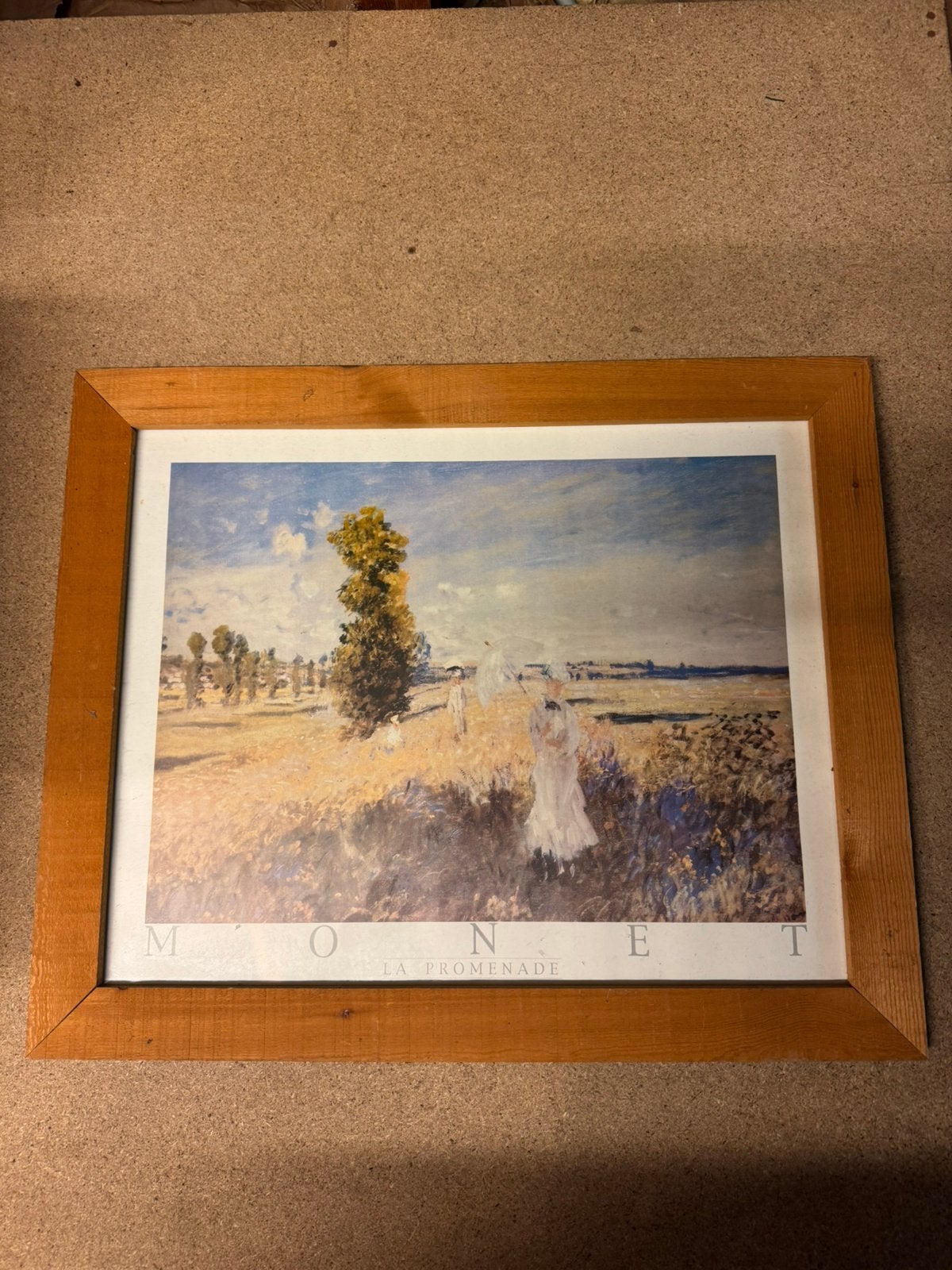 Afdruk monet in kader 57cm op 47cm, Ophalen of Verzenden