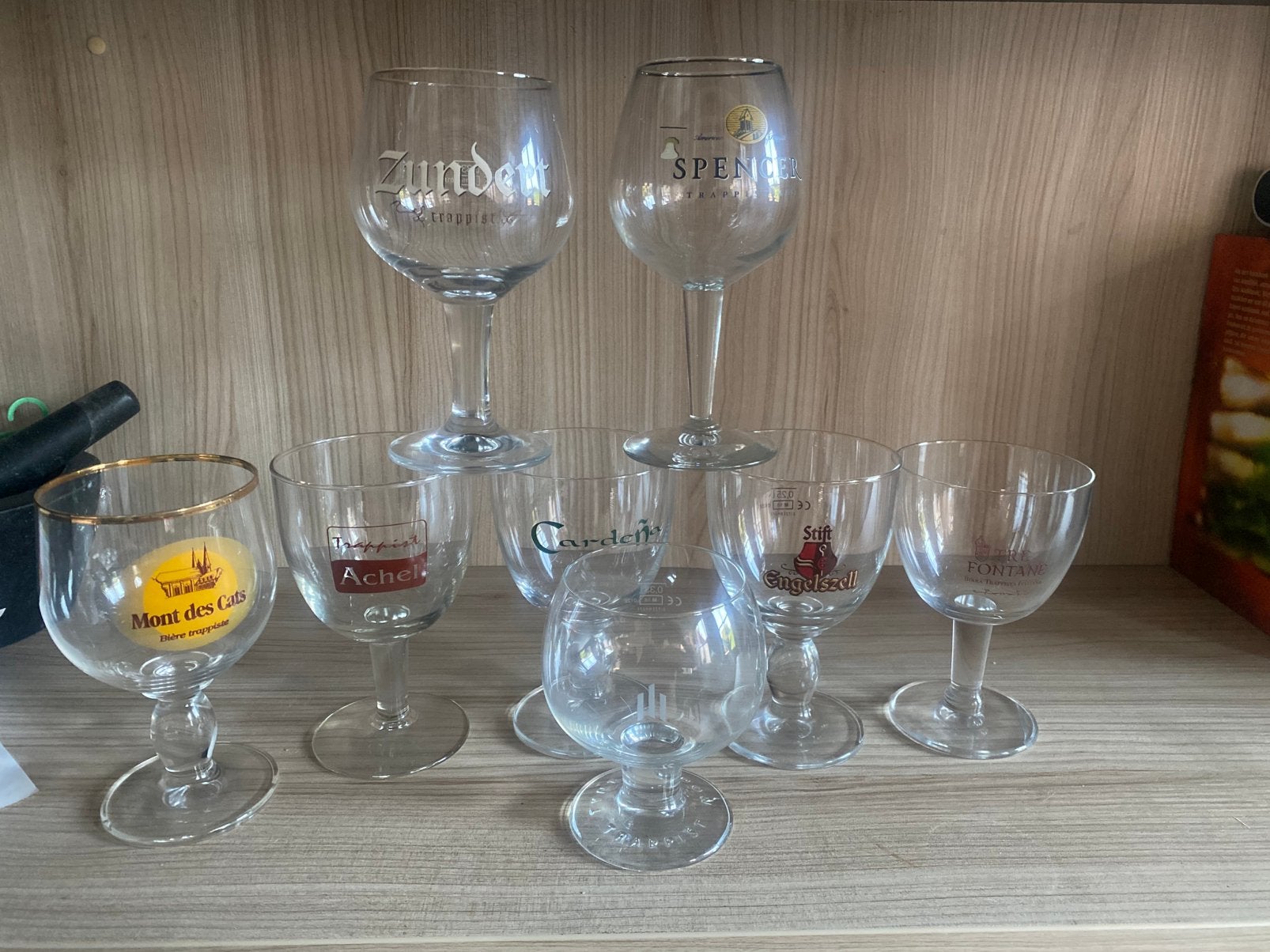 Lot van 8 Trappist glazen, Verzamelen, Ophalen, Nieuw, Bierglas
