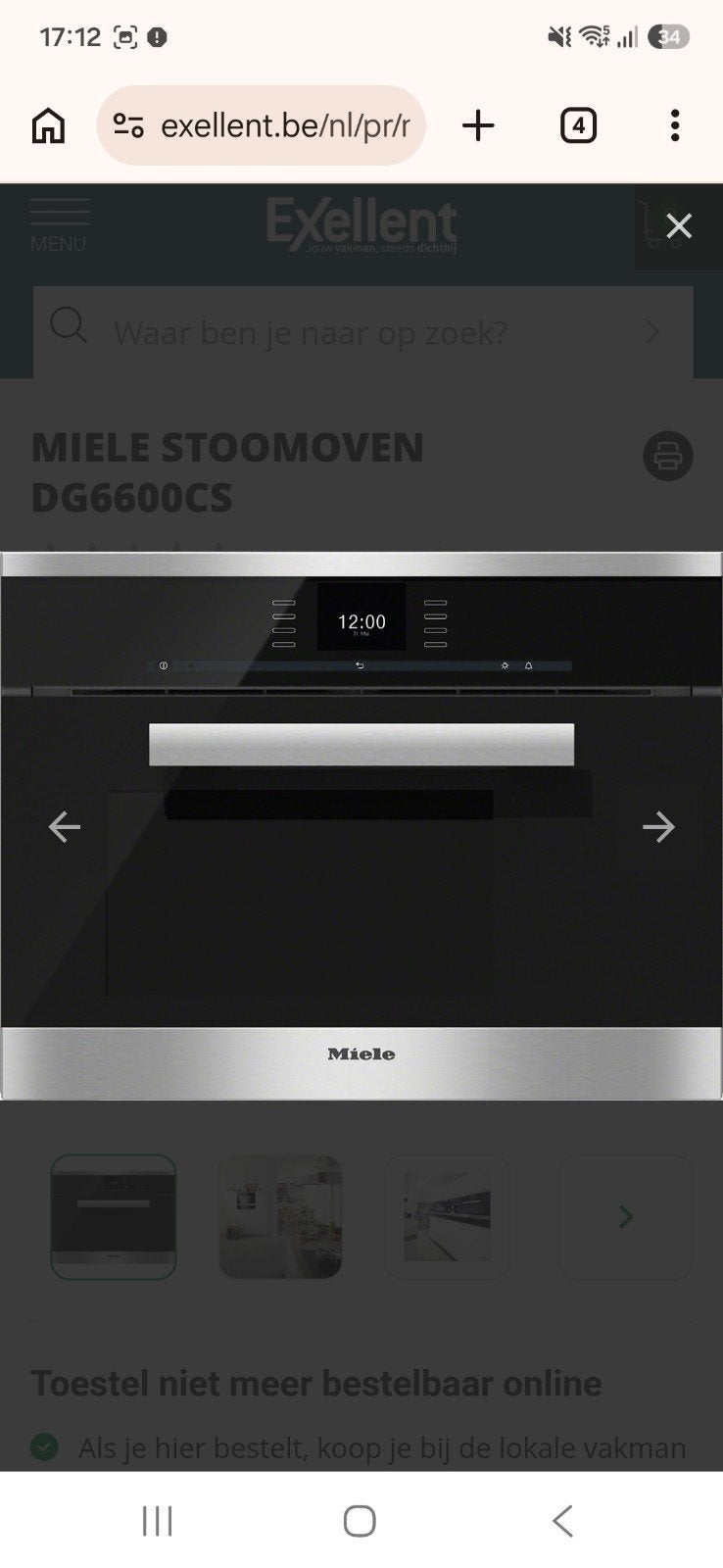 Miele stoomoven DG6600, Elektronische apparatuur, Ophalen, Miele, Stoomoven
