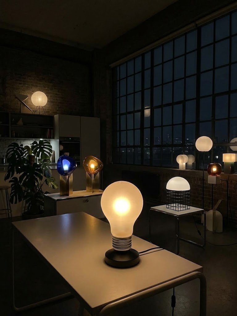 Lampe de table vintage IKEA « Blinda » à ampoule, Enlèvement ou Envoi, Verre, IKEA, Vintage