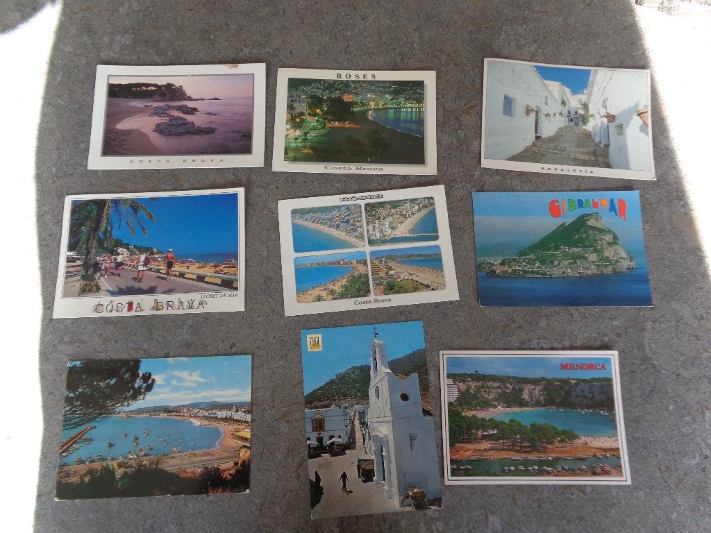 9 oude ansichtkaarten in kleur uit Spanje, Verzamelen, Ophalen, Spanje