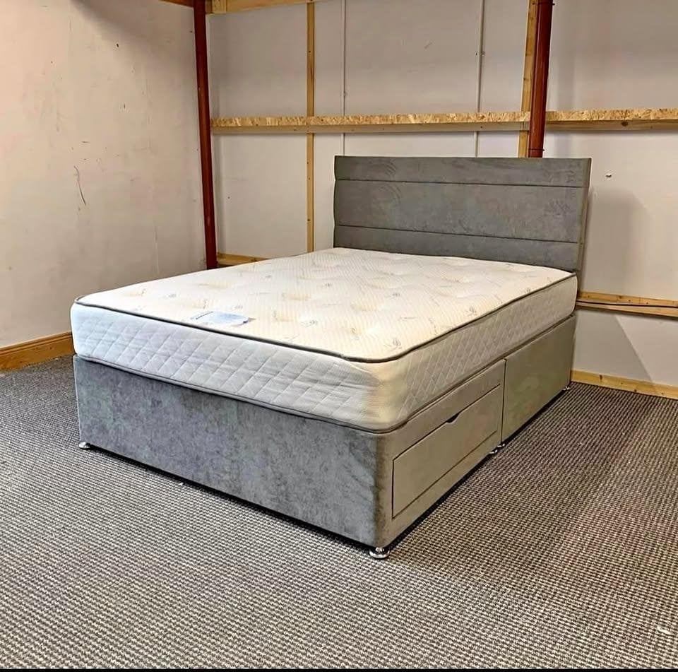 Compleet bed met matras – Snel leverbaar, Verzenden, Nieuw, Tweepersoons, Crème