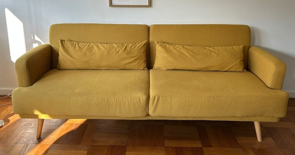 Canapé convertible 3 places Maisons du Monde - ELVIS, Maison & Meubles, 200 à 250 cm, Banc droit, Comme neuf, Enlèvement