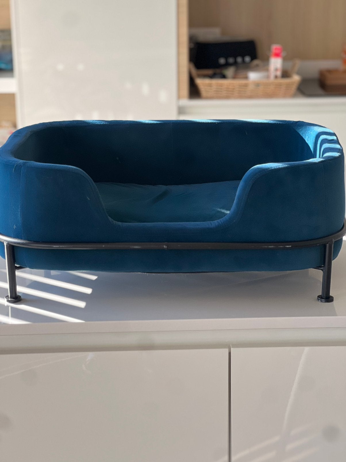 Luxe hondenmand/ blauwgroen/ €30, Dieren en Toebehoren, Ophalen of Verzenden, Gebruikt, Overige
