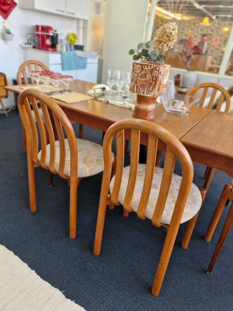 Deens design eetkamerstoelen Koefoed (6), Ophalen, Gebruikt, Stof, Vijf, Zes of meer stoelen