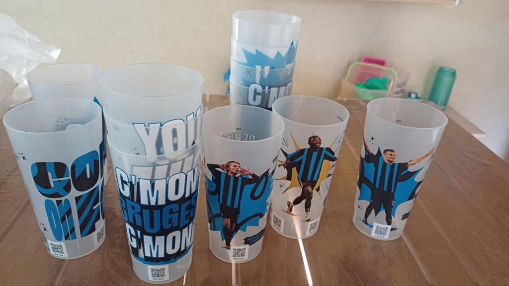 13 bekers Club Brugge - Romeo Vermant - Stankovic - El Condo, Ophalen of Verzenden, Gebruikt, Bierglas
