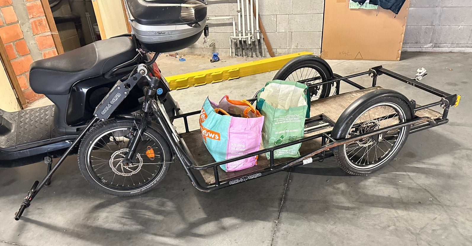 Fiets aanhangwagen carla cargo bwj 2023, Enlèvement, Utilisé, Remorque à bagages, 80 kg ou plus