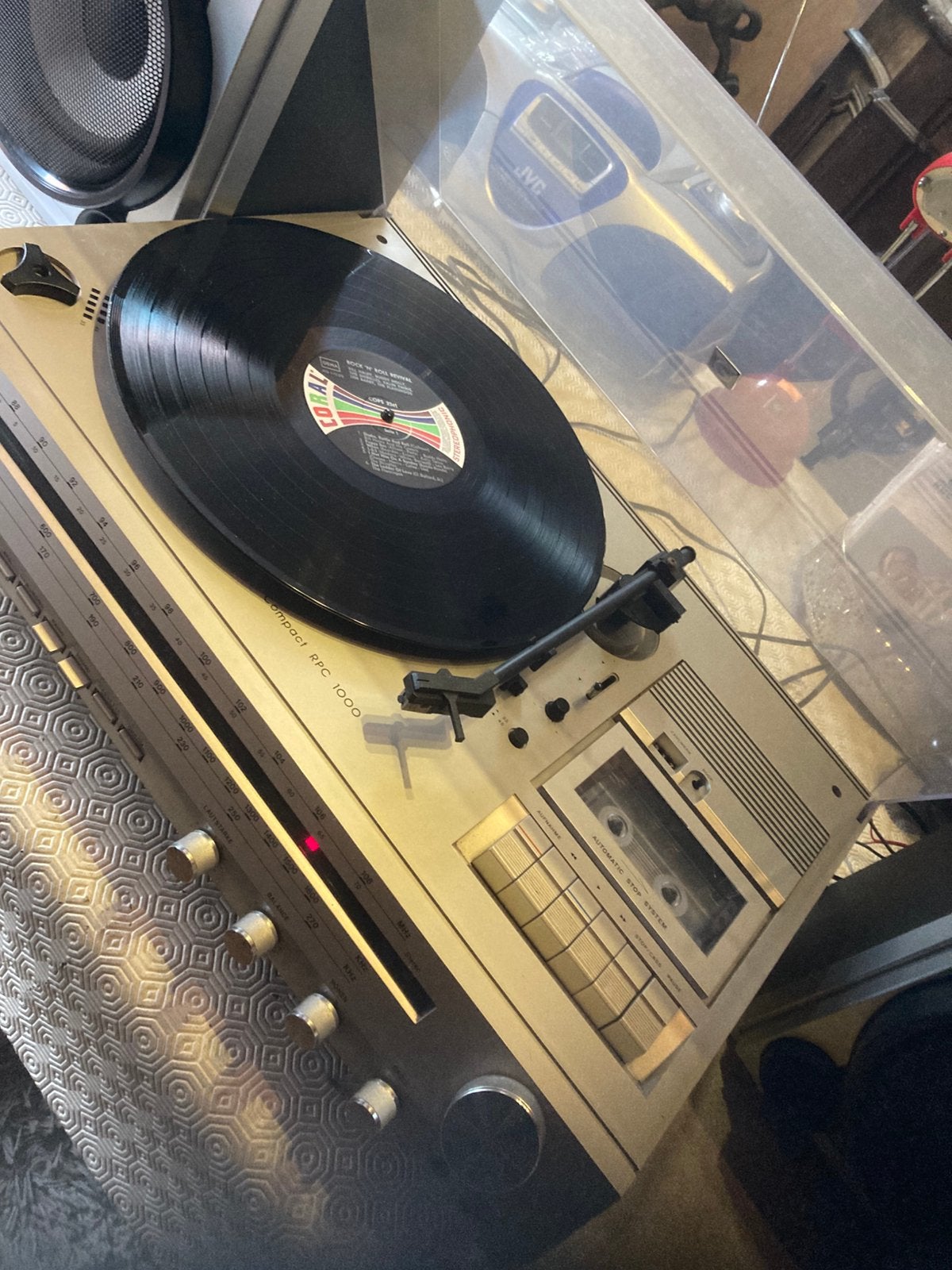 Platenspeler met radio en cassette te koop, Audio, Tv en Foto, Platenspelers, Ophalen, Gebruikt, Platenspeler, Overige merken