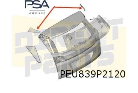Peugeot 3008 achterklep afdekking set L/R boven (11/16-1/21), Autos : Pièces & Accessoires, Neuf, Arrière, -, Haillon arrière