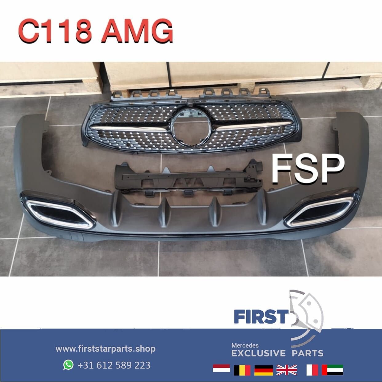 W118 AMG DIAMOND GRIL + AMG DIFFUSER + UITLAAT SIERSTUKKEN o, Gebruikt, -, Ophalen of Verzenden, -