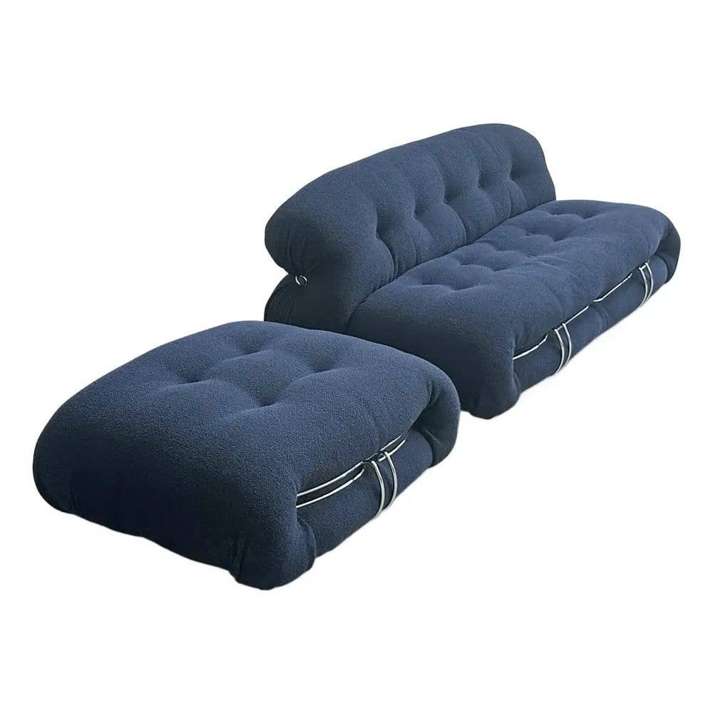 Soriana sofa set met ottoman – Tobia Scarpa voor Cassina, Huis en Inrichting, Ophalen, 100 tot 125 cm, 150 tot 200 cm, Rechte bank