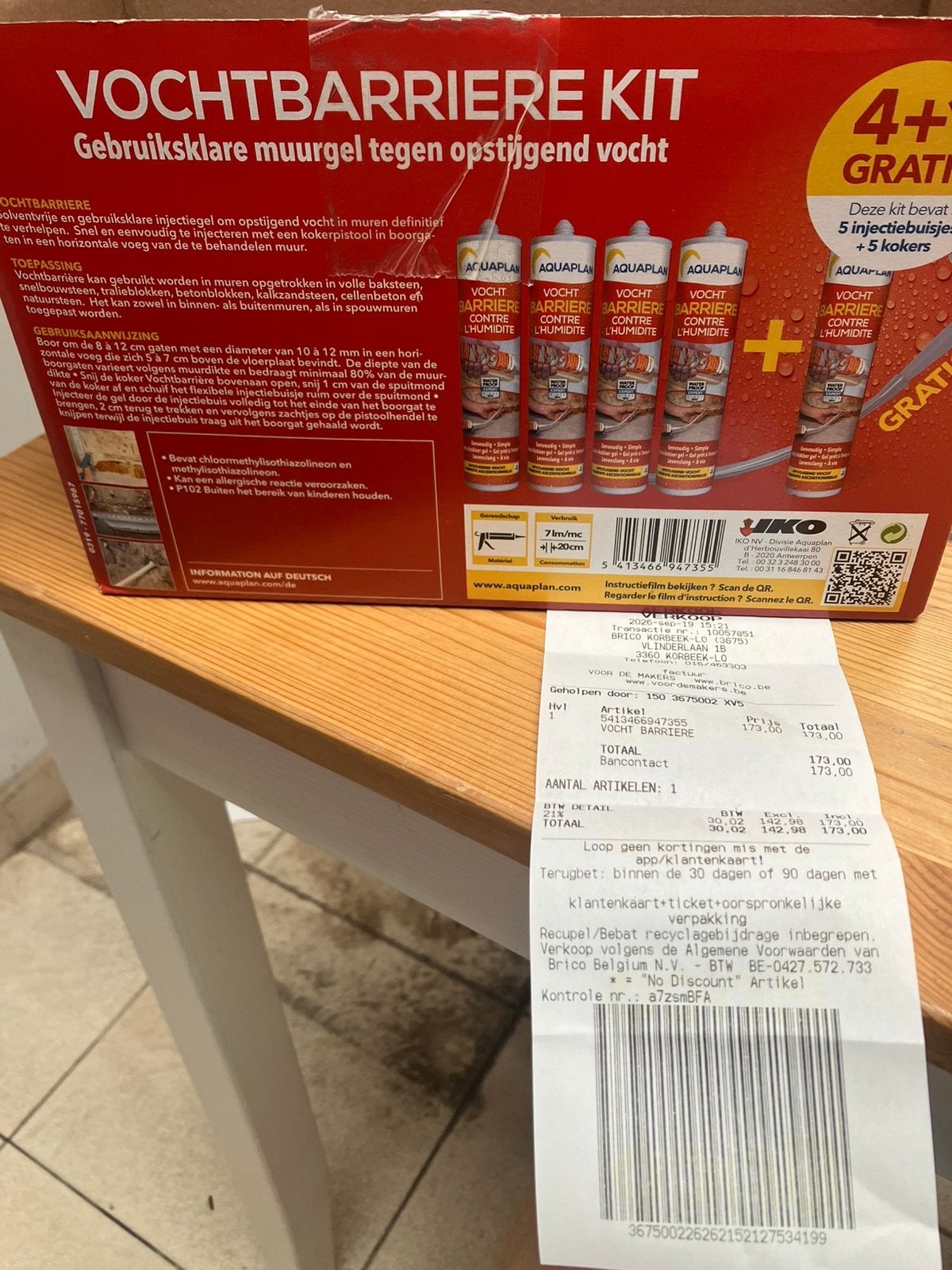 Aquaplan vochtbarriere kit 3x tubes 310ml, Doe-het-zelf en Bouw, Ophalen of Verzenden, Nieuw