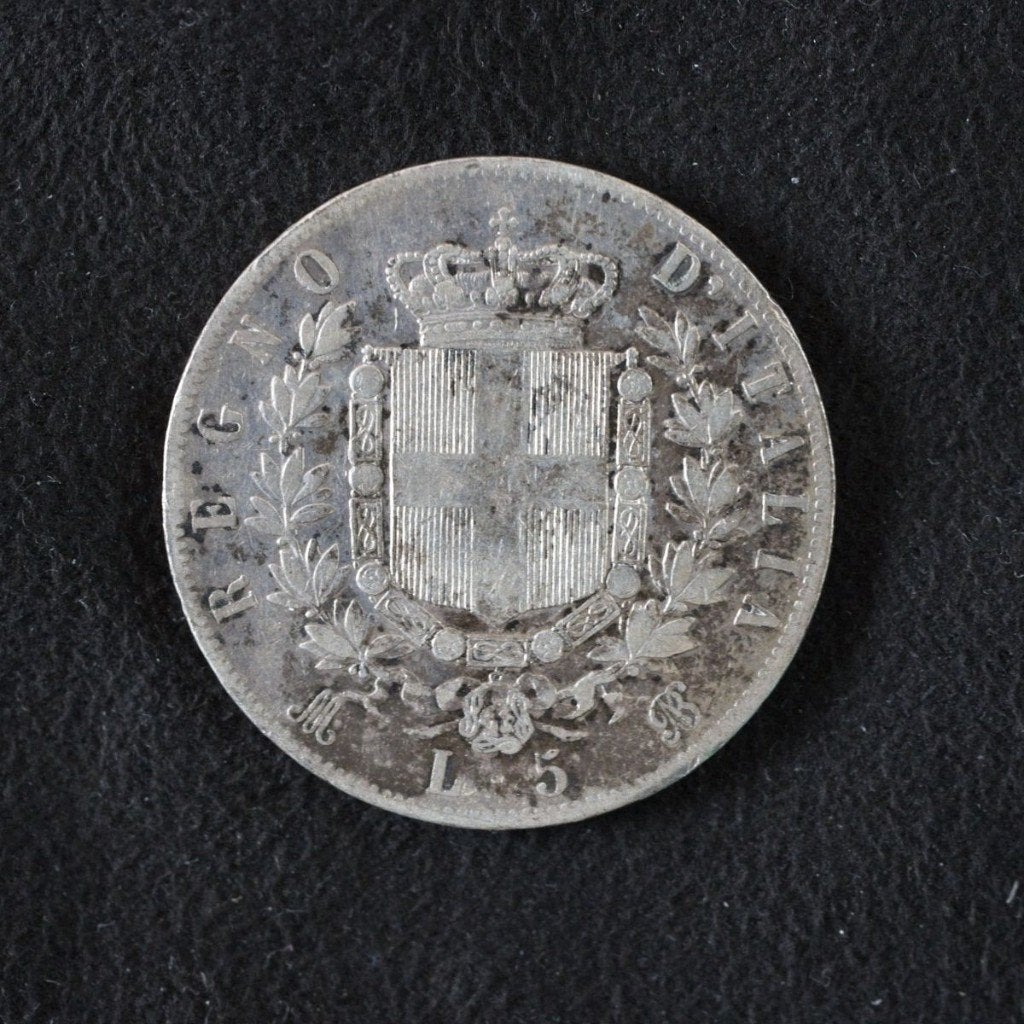 5 lire Italië Vittorio Emanuele II 1874, Ophalen, Italië, Losse munt, Zilver