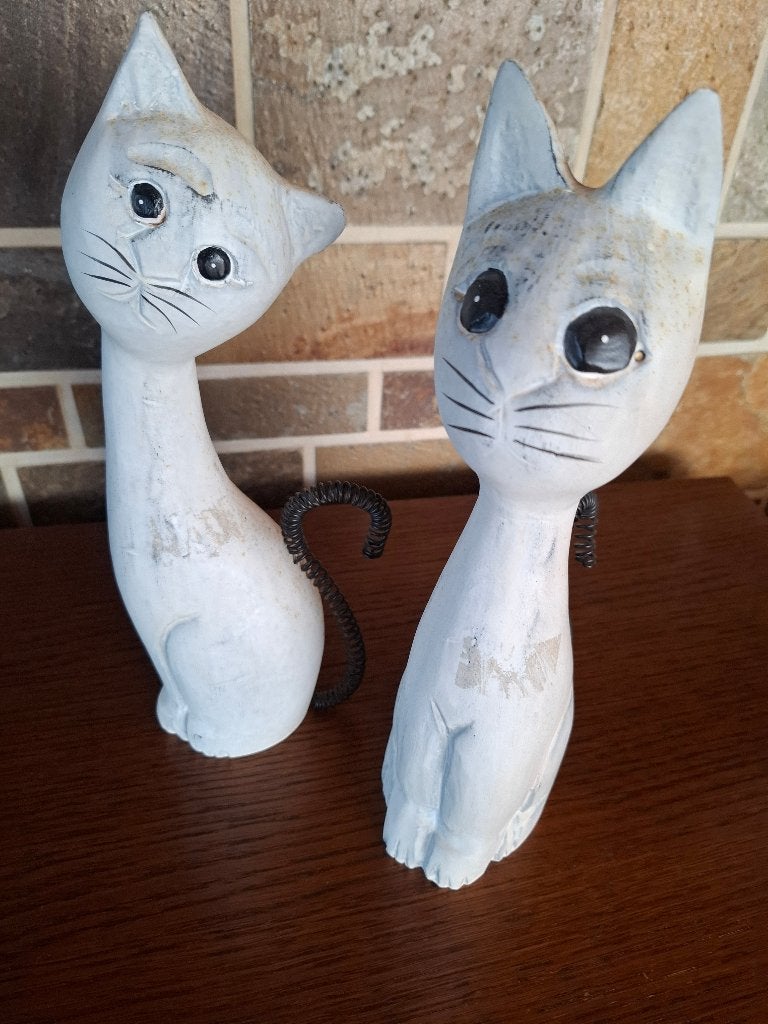 Set van 2 houten katten, Ophalen