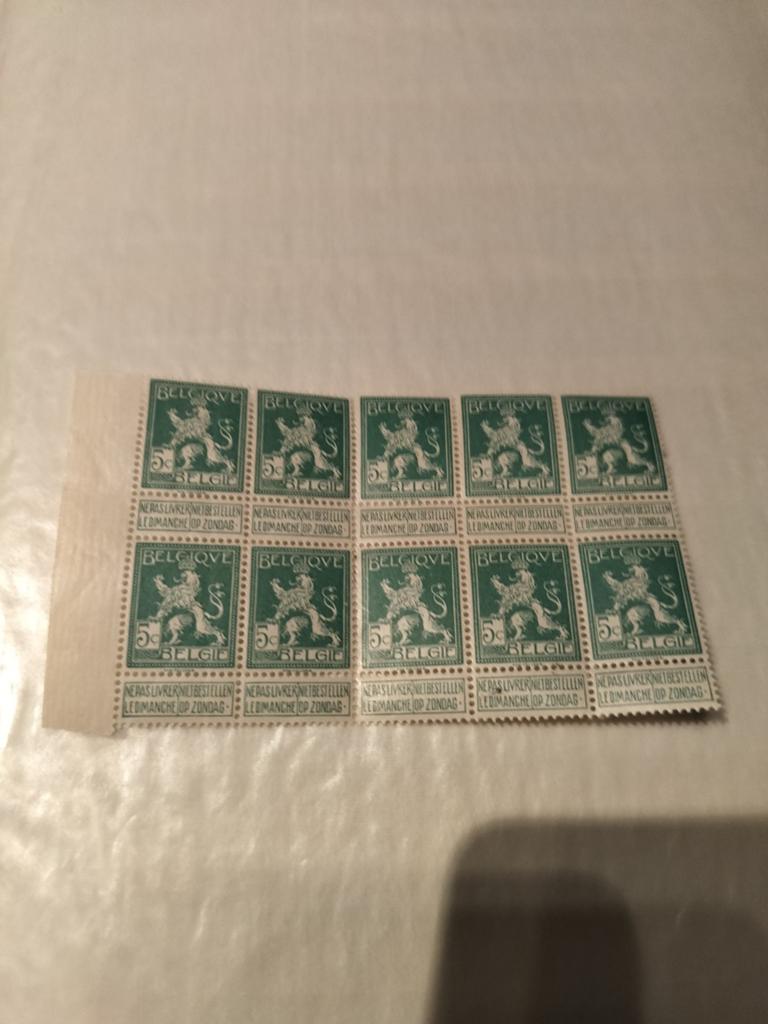 Velletje 10 zegels nr 110 uit postzegelboekje, Postzegels en Munten, Verzenden, Postfris