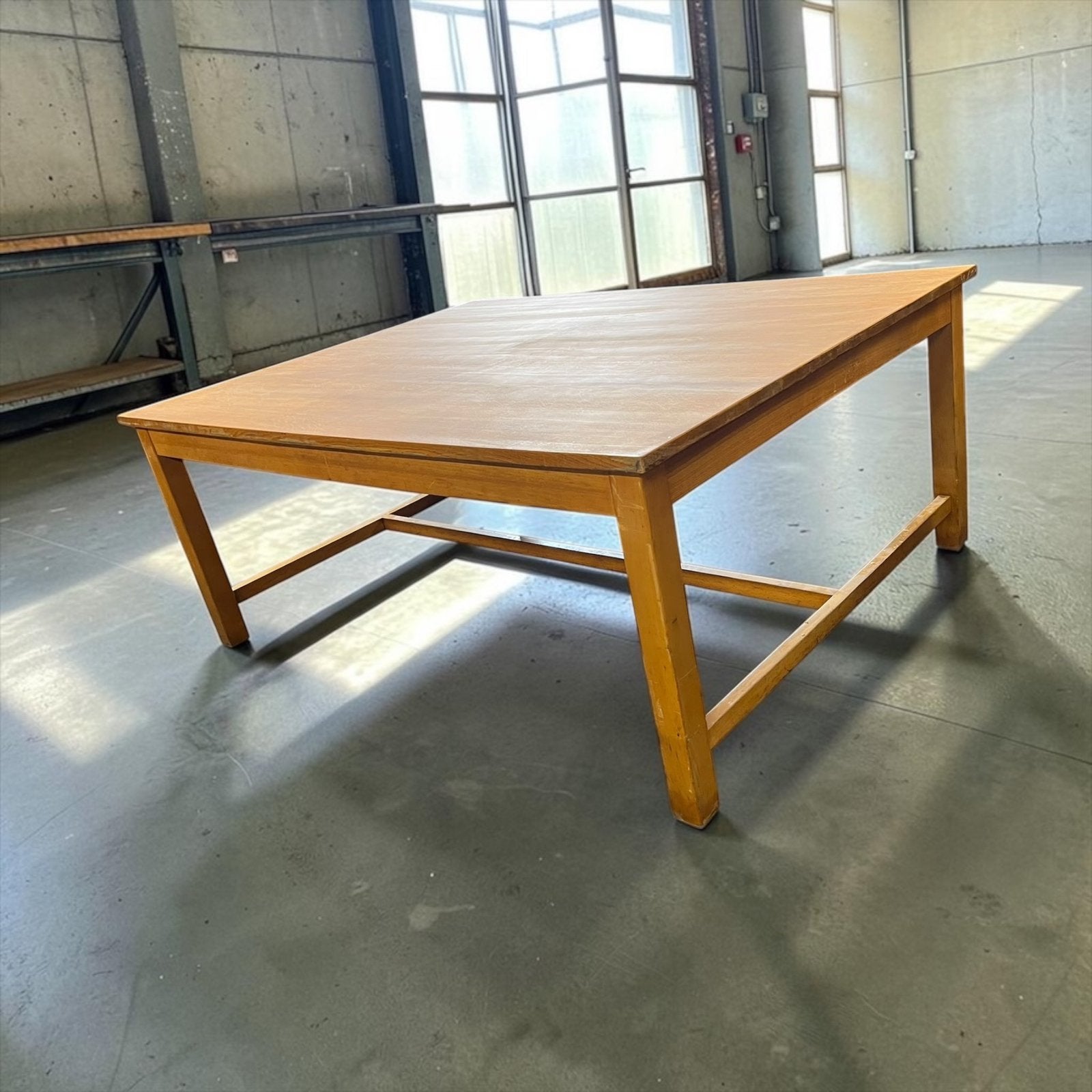 table à manger/table de travail vintage XL en bois massif, Enlèvement ou Envoi, Utilisé