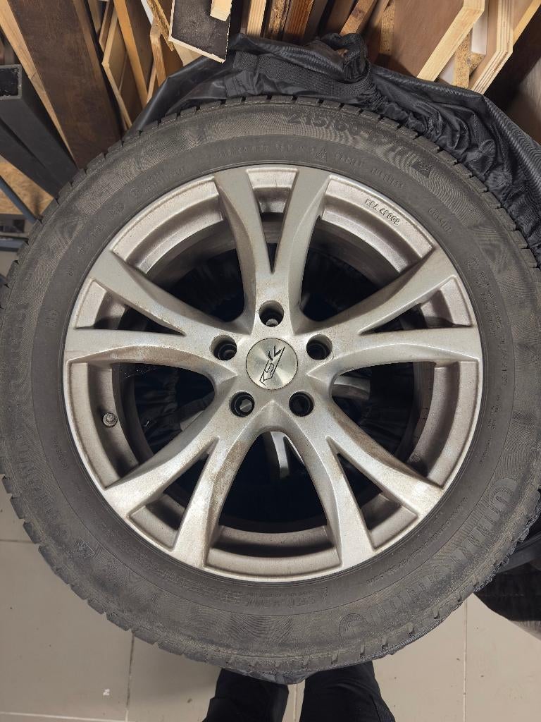 Pneus hiver + jantes, Auto-onderdelen, Banden en Velgen, Band(en), Winterbanden, 17 inch, 215 mm, Gebruikt, Ophalen