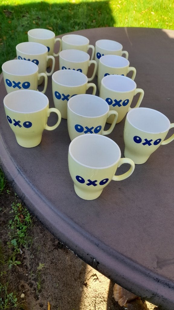 Oxo tassen., Huis en Inrichting, Keuken | Servies, Ophalen, Vintage, Mok, Zo goed als nieuw