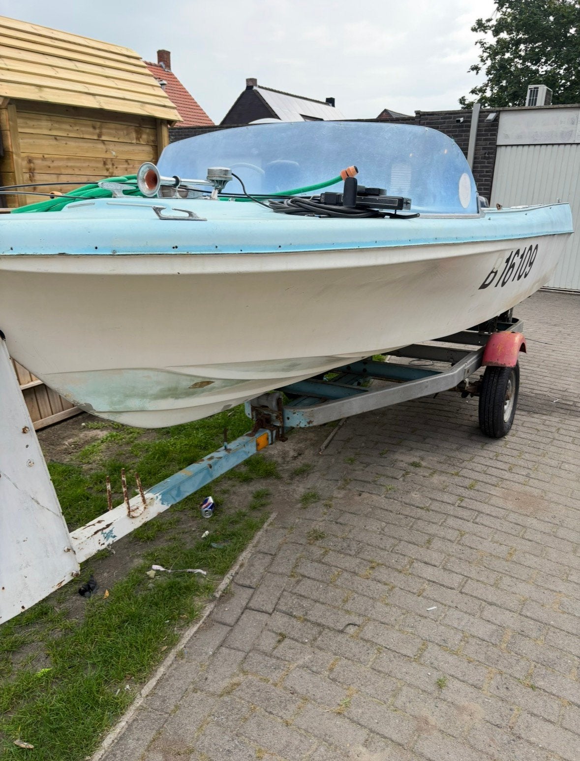 Motorboot 5m met trailer, Watersport en Boten, Ophalen, Overige merken, Gebruikt, Binnenboordmotor