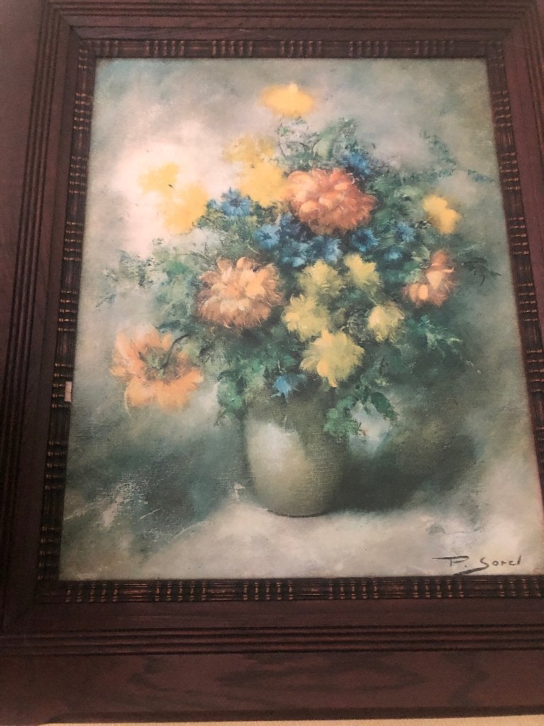 A vendre Tableau de P. Sorel, Ophalen, Bloemen