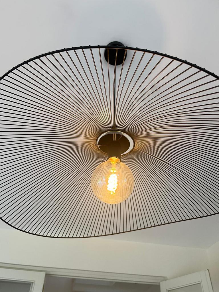 Suspension design noire grand format – style moderne, Enlèvement, Comme neuf, Métal