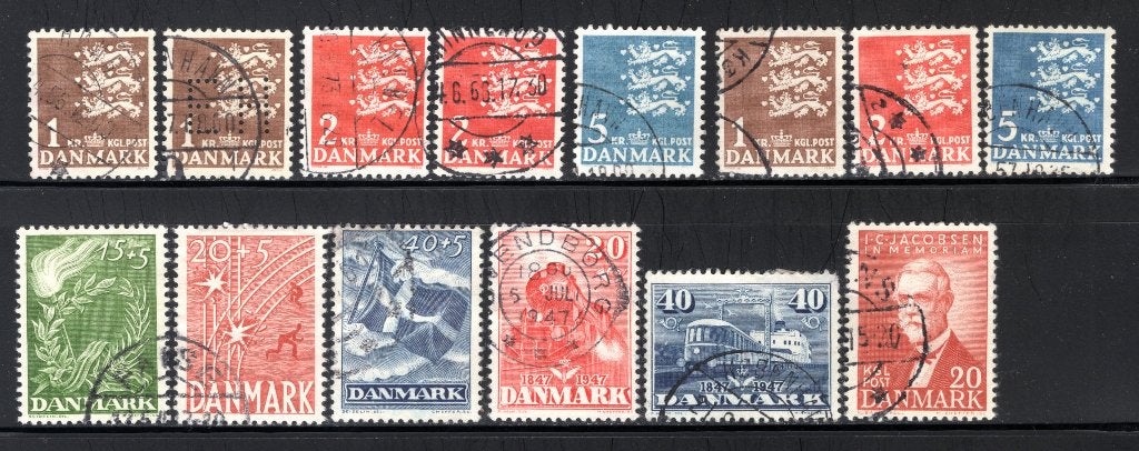 DANEMARK Année du lot 1946-1947 timbré, Envoi, Danemark, Affranchi