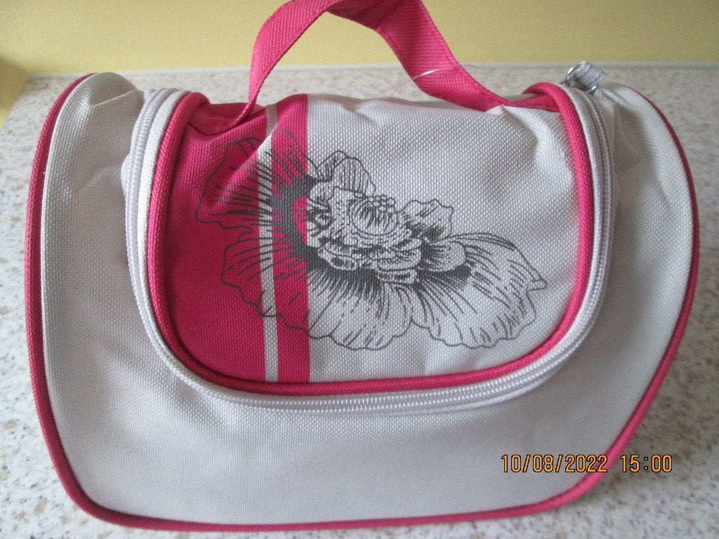 Trousse de toilette avec fleurs           ., Bijoux, Sacs & Beauté, Enlèvement, Neuf, Beige, Homme ou Femme