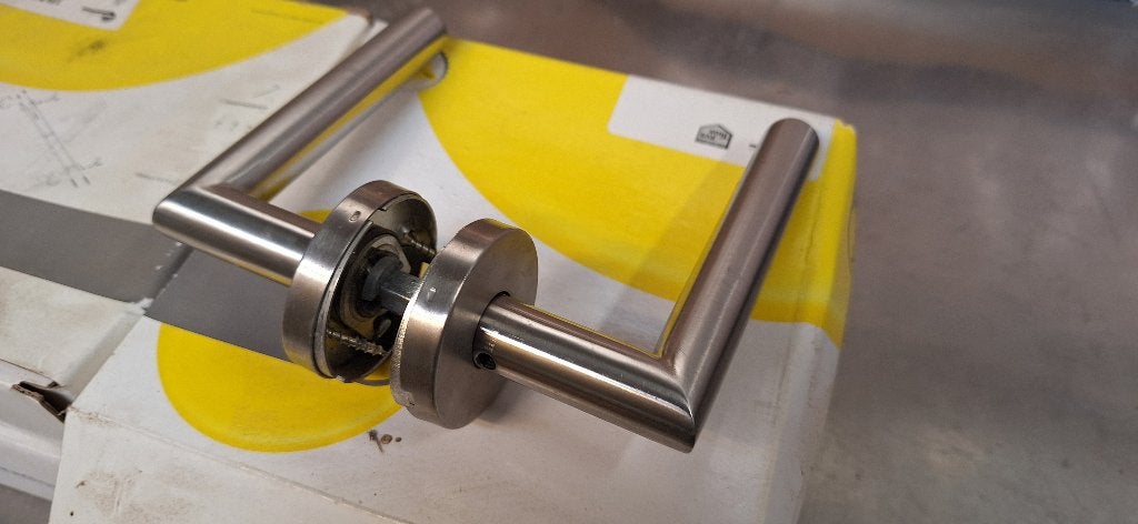 5x Deurklinken / deurkrukset inox mat geborsteld, Doe-het-zelf en Bouw, Ophalen, Zo goed als nieuw, Inox, Klink of Kruk