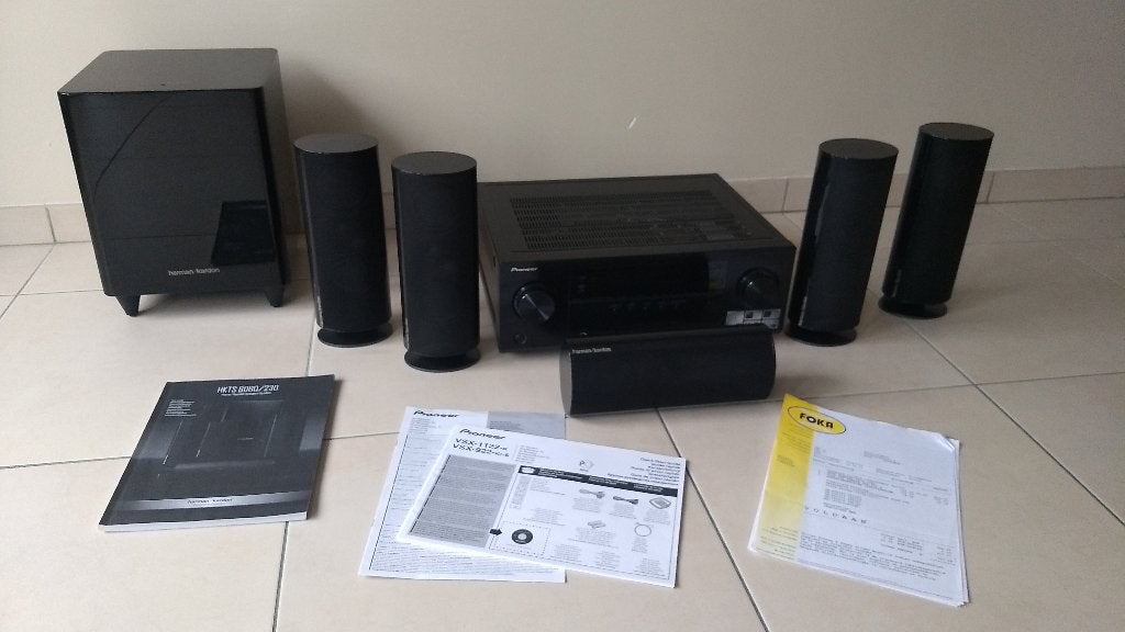 Haut-parleurs Harman Kardon, récepteur Pioneer, TV, Hi-fi & Vidéo, Enlèvement ou Envoi, Kit d'enceintes, Comme neuf, Bluetooth