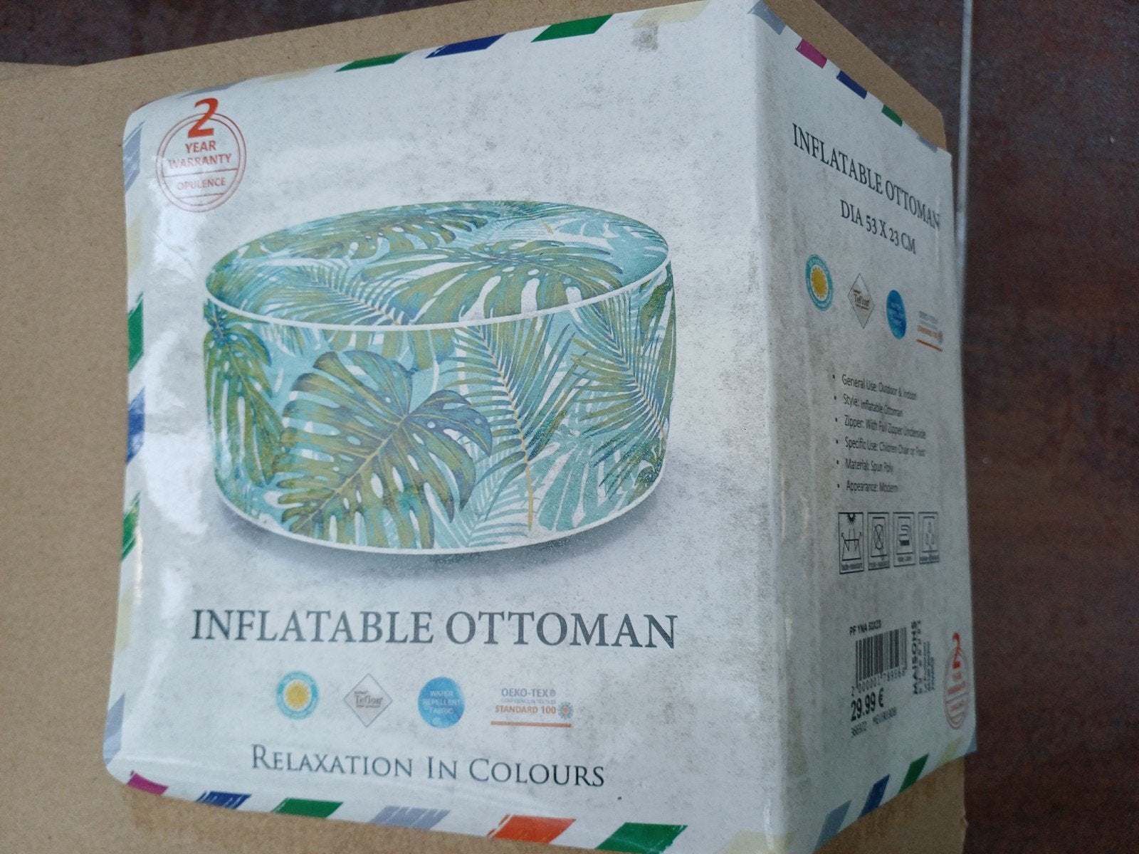 Nieuwe inflatable ottoman / opblaasbare poef, Tuin en Terras, Ophalen of Verzenden