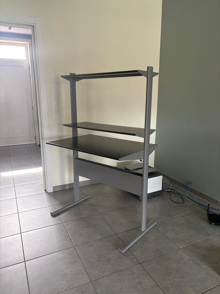 Bureau (150 x 90cm) + bureaustoel, Huis en Inrichting, Bureaus, Ophalen, 90 cm, Bruin, Zo goed als nieuw