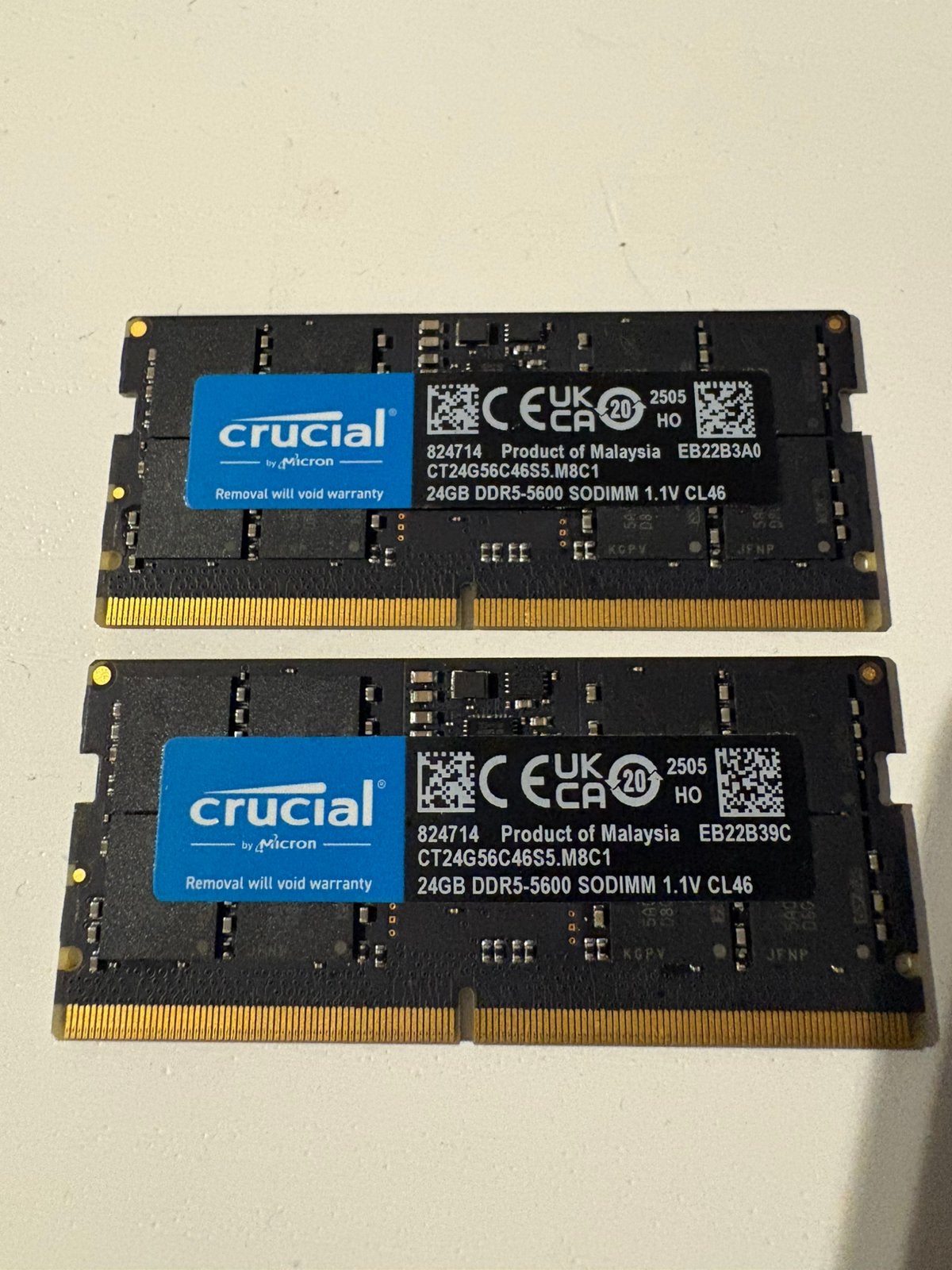 Kit Ram SODIMM DDR5 2x24Go 5600 CL46, Informatique & Logiciels, Enlèvement ou Envoi, Comme neuf, DDR5