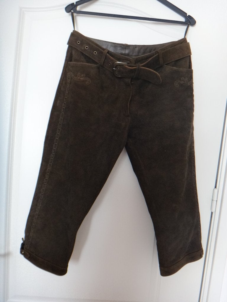 T.K. echte Oostenrijke kwaliteits dames lederhose, i.g.staat, Taille 38/40 (M), Enlèvement ou Envoi, Autres types, Brun