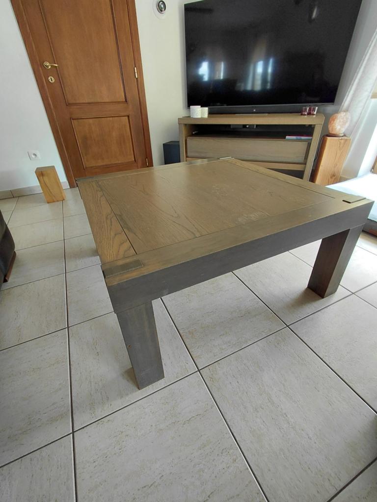 Eetkamer in massief eiken, Huis en Inrichting, Tafels | Salontafels, Ophalen, Vierkant