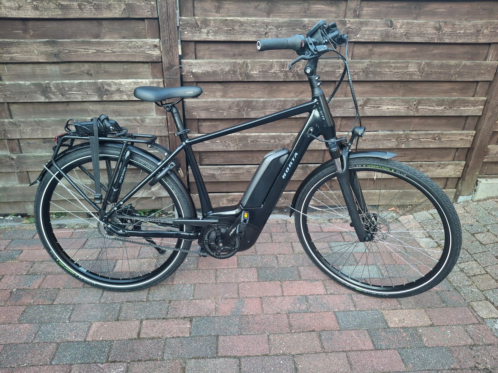 Norta elektrische heren fiets Bosch maat M RIEM aandrijving, Fietsen en Brommers, Zo goed als nieuw, 51 tot 55 cm, 50 km per accu of meer