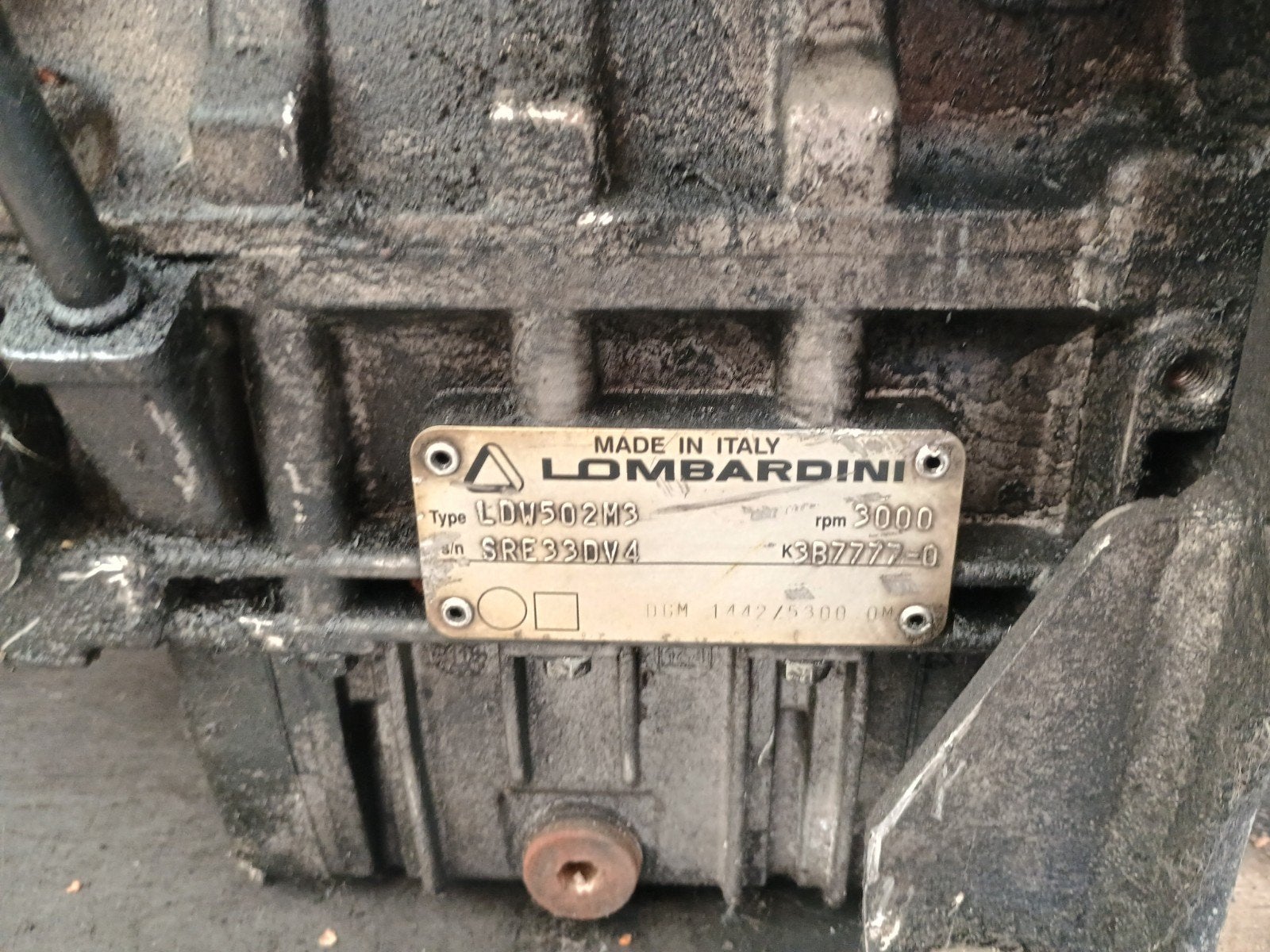 moteur lombardini, Enlèvement, Utilisé