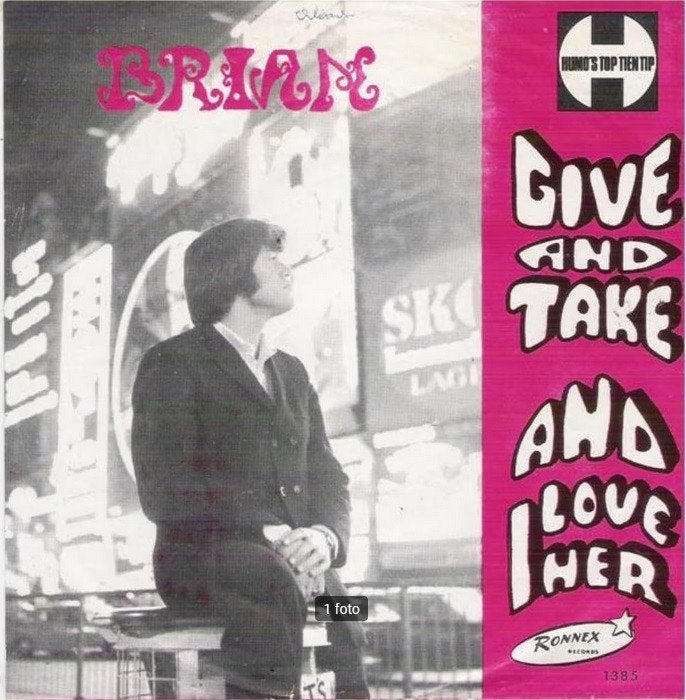 †BRIAN: "Give and take", Cd's en Dvd's, 7 inch, Zo goed als nieuw, Pop, Fotohoes